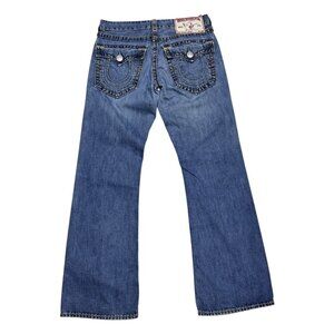 VINTAGE TRUE RELIGION Billy Super T Flare Boot Cut Designer Denim Jeans 34x34